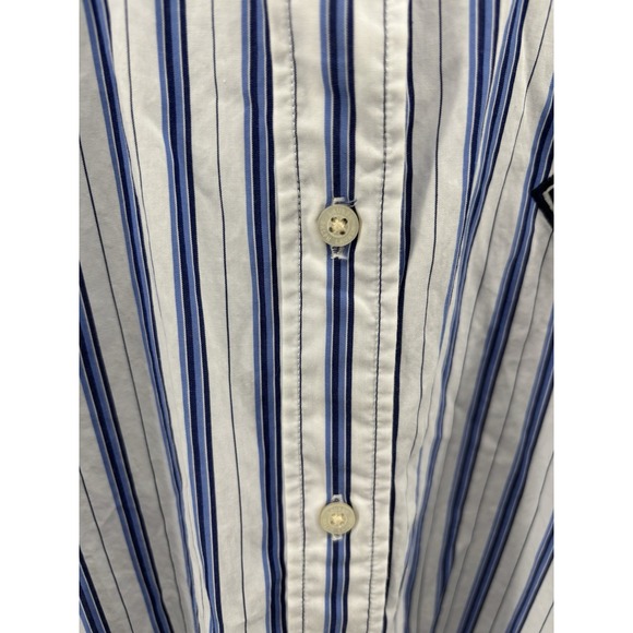 Lauren Ralph Lauren Striped Logo Cotton Broadcloth Shirt Women's Sz XL Old Money - Picture 3 of 14
